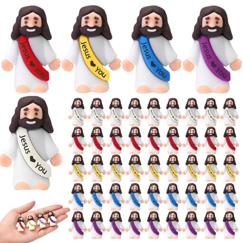 Yaoliucp Little Jesus 50 Pack 1.4x1.2 '' PVC Little Jesus Figuren aufwendig detaillierte kleine Jesus für die Krippe Szene Weihnachten und religiöse Feste, kleine Jesusfiguren von Yaoliucp