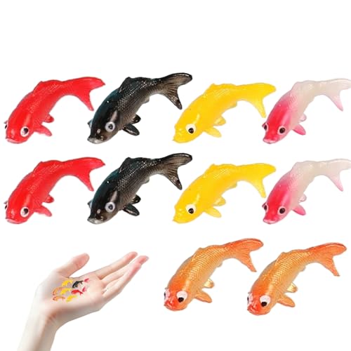 Yaoliucp Miniaturfisch 10pcs Simulation farbenfrohe Koi Fisch PVC Mini Fisch lustige DIY -Accessoires Koi Fischdekor für Gartenhof Vorräte Kuchen Dekoration Mini Fisch von Yaoliucp