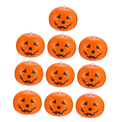 Yardenfun 1 Satz 10st Halloween Großer Kürbis-ballon Kürbis Ballons Jack-o-lantern-ballon Herbst-ernte-party-ballon Gruselige Halloween-partydekoration Partyballons Fallen Kunststoff Orange von Yardenfun