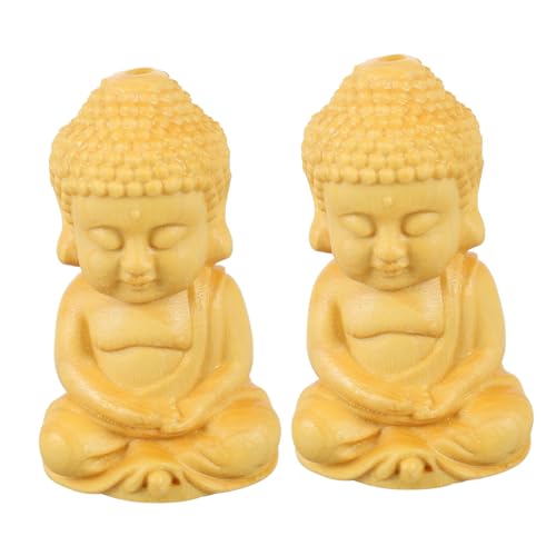 Yardenfun 1 Satz 2st Buddha-zubehör Maitreya-anhänger Retro-dekor Autoanhänger Schlüsselanhänger Für Autoschlüssel Schlüssel Zum Aufhängen Autodekoration Chinesisches Dekor Yellow Buchsbaum von Yardenfun