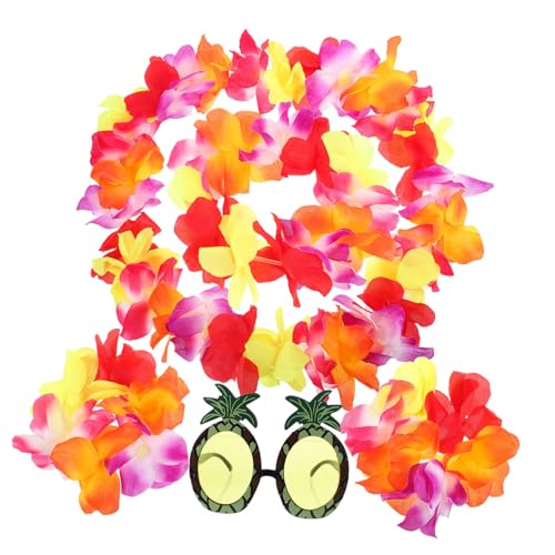 Yardenfun 1 Satz Hawaiianische Lei Stirnband Choker-halsketten Stirnbänder Hawaiianisches Partykostüm Tropische Girlande Hawaii-girlande Simulationsblumenkette Hawaiianische Halskette Tuch von Yardenfun