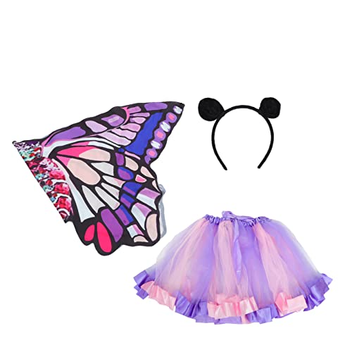 Yardenfun 1 Satz Mesh-Tutu-Rock kinder ballettkleidung Feen-Outfit für Mädchen Kostümrock Fee Kostüm Mädchen Feen-Tutu-Kostüm Netzkleider Partyrock Party schöner Rock Polyester (Polyester) von Yardenfun