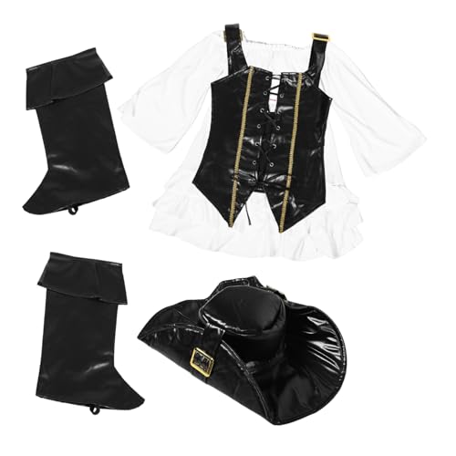 Yardenfun 1 Set Piratenkleid Cosplay Party Weste Mädchen Mittelalter Outfit Kleines Mädchen Halloween Kostüm Piratenkostüm Langarm Gothic Kleid Für Kostümpartys von Yardenfun