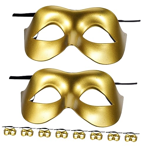 Yardenfun 10 Stück Dress Up Kopfbedeckung Cosplay Maske Goldene Kunststoff Maskerade Maske Requisiten Dekorative Masken von Yardenfun