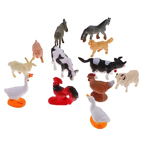 Yardenfun 12 Stück Simulation Bauernhof Geflügel Tiermodell Spielzeug Spielzeug Tierfoto Ornament Hahn Scheunenhof Tierspielzeug Tiermodelle Künstliche Tierfiguren Künstliche von Yardenfun