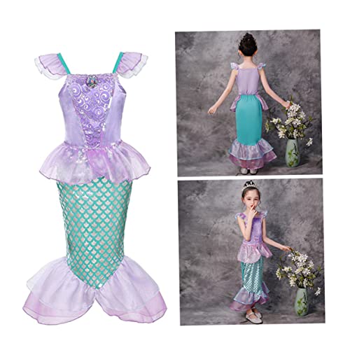 Yardenfun 1Stk Feenkleid one piece kleidung kinderkleider mermaid girl kinderkleidung meerjungfrauen mitgebsel prinzessinnenkleider kinder Meerjungfrauenkleid für Kinder Mädchenrock von Yardenfun