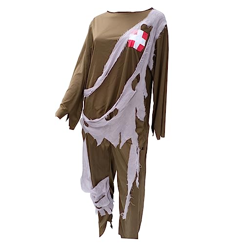 Yardenfun 1Stk Zombie-Halloween Vampir-Kostüm Halloween-Kleidung Halloweenkostüm Zombie-Cospaly-Kostüm halloween costume halloween kleidung party outfit gruselige Zombie-Kleidung Zombie-Tuch von Yardenfun