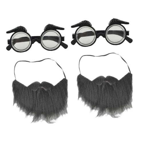 Yardenfun 2 Sets Abschlussball Party Bart Schnurrbart Ornament Tanzparty Gefälschter Bart Lustiger Schnurrbart Party Schnurrbart Brille Selbstklebender Bart Und Brille Cosplay von Yardenfun