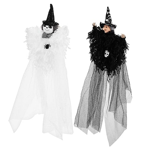 Yardenfun 2 Stk Hängende Halloween-geister Hängende Hexen-halloween-dekorationen Haube Halloween Fliegender Geist Geister Requisiten Hängende Geister Gefälscht Halloween- -dekoration von Yardenfun