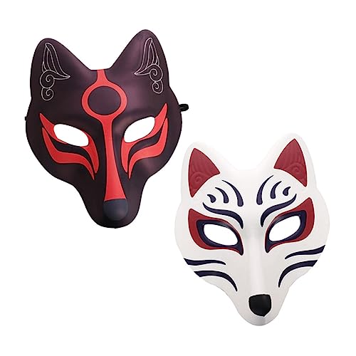 Yardenfun 2St Fuchs Maske halloween masken halloweenmaske halloween gesichtsmaske Festliche Dekoration Maskiert weiße Masken Festival-Füchse-Maske Tiermasken Kostüm Maske Halloween-Maske Eva von Yardenfun