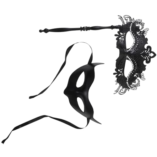 Yardenfun 2pcs Wiederverwendbare Party Cosplay-maske Mysterious Maskerade Maske Weit Verbreitete Halbgesichtsmasken Requisite von Yardenfun