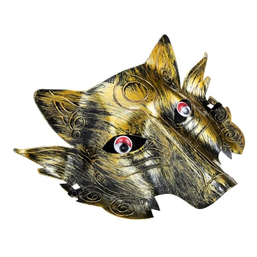 Yardenfun 2st Wolfsmaske Skelett-handschuhe Tiermasken Für Erwachsene Neuartige Maske Maskerade-maske Wolf-cosplay-zubehör Party-cosplay-maske Schädelmasken Kindermaske Horror-stil Plastik von Yardenfun