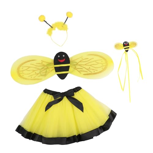 Yardenfun 4 Teiliges Kostümset Für Kreatives Cosplay Outfit Mit Netzrock Und Bienenflügeln Für Partys Und Aufführungen Ideal Für Geburtstagsfeiern Und Feiertage von Yardenfun