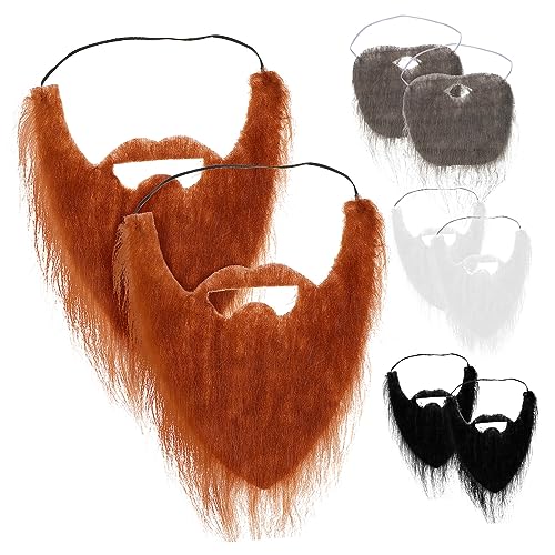 Yardenfun 8 STK Bart Anzug Fake Beard Fake Schnurrbart Fake Mustache Fasching Schnurrbart Faschingsbart Cosplay-Bart-Requisite falscher Schnurrbart Cosplay gefälschter Bart Polyester von Yardenfun