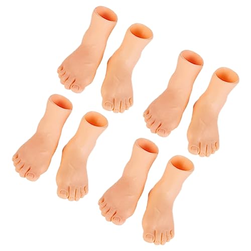 Yardenfun 8st Lustige Fingerpuppen Fingerschuhe Geschichte Erzählende Fingerpuppe Gefälschter Fuß Winzige Hand Als Finger Neuheit Lustiges Spielzeug Mini-Fake-füße Plastik Light Brown von Yardenfun