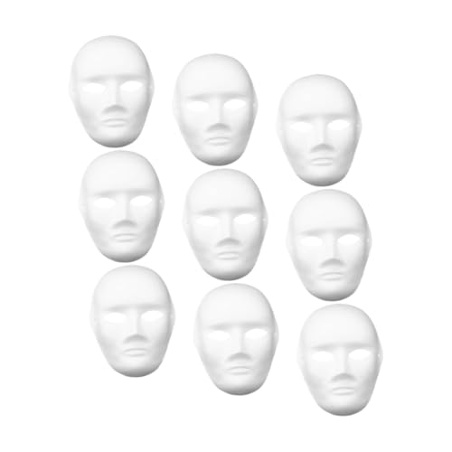 Yardenfun 9 Stk Papiermaske Vollgesichtsmasken selber machen Cosplay-Masken leere männliche Maske halloween masken halloweenmaske Gesichtsmaske für Männer aus Papier bemalbare leere Maske von Yardenfun