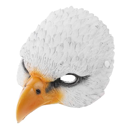 Yardenfun Adler Maske Masken für Erwachsene Eulenmaske halbmaske kostüm Krähe halloween dekoration halloween-dekoration Halloween-Maske Cosplay-Kostümversorgung Maskerade Vogelmaske Pu Weiß von Yardenfun