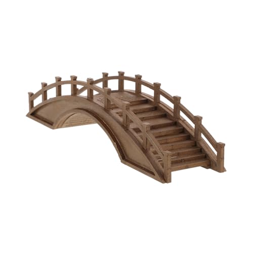 Yardenfun Antike Bogenbrücke Mini Haus Bogen Brücke Winzige Brücke Modell Dekor Miniatur Brücke Modell Miniatur Brücke Dekor Miniatur Holz Brücke für Mikroszene Mini Garten Zubehör von Yardenfun