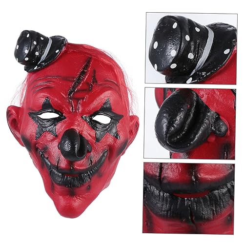 Yardenfun Clown-maske Erwachsene Kostüme Maske Clown-kostüm Kreative Leistungsmaske Neuartige Halloween-kostümmaske Gruselige Clownmasken Für Erwachsene Abschlussball Requisiten Rot Emulsion von Yardenfun