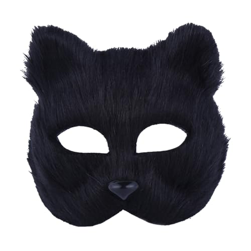 Yardenfun Cosplay-maske Gesichtsmaske Für Kinder Männerkostümmasken Maskerade Fuchsmasken Halbgesichtsfuchsmasken Tier-cosplay-kostüm Halloween-maske Für Männer Cosplay-outfits Black von Yardenfun