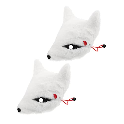 Yardenfun Festivalfüchse Accessoire Pelzige Fuchs Maske Halloween Party Maske Halbe Cosplay Füchse Entzückende Tiermaske Künstliche Fuchs Schleier Make up Maske Urlaub Party Favor Liefert von Yardenfun