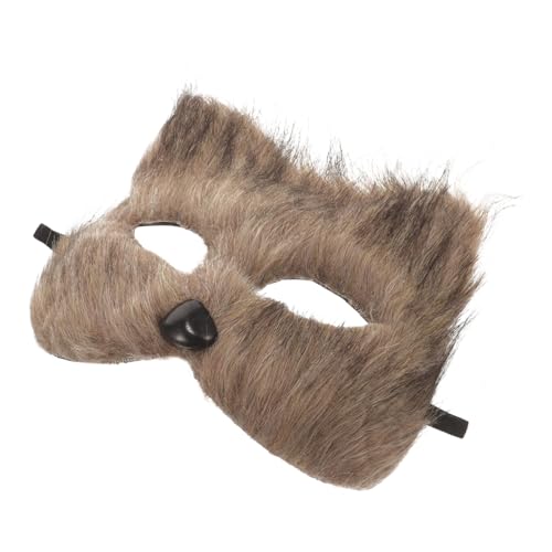 Yardenfun Fuchs Maske Fuchs-Gesichtsabdeckung tierische Augenmaske Katzen Halbmaske halloween maske halloween-maske Halloweenkostüm Fuchsmaske für Maskeradeparty Partymaske Flaum Light Brown von Yardenfun