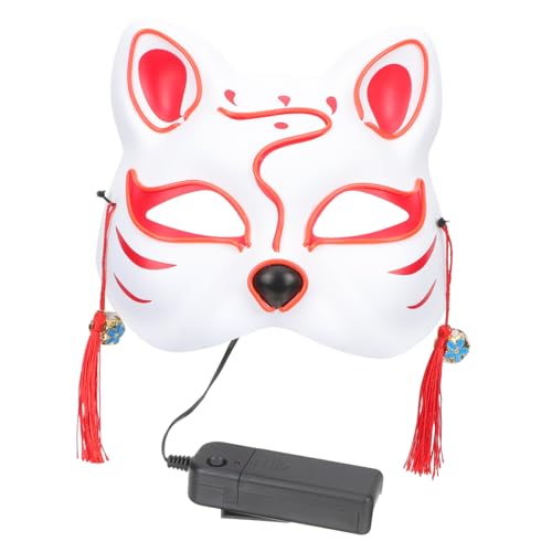 Yardenfun Fuchs Maske Halloween-Halbmasken Kostüm-Party-Maske Weißes Dekor Halloween-Party-Masken halloween costume halloween kleidung Maskerade-Maske Halloween-Party-Dekor Plastik rot von Yardenfun