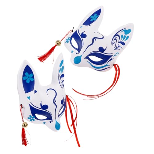 Yardenfun Fuchs-dämonenmaske Fuchs Maske Cosplay Japanisches Kimono-kostüm Party-fuchs-maske Performance-maske Tarian-maske Masken Im Japanischen Stil Katzenkostümmaske Weiße Papiermaske Pvc von Yardenfun