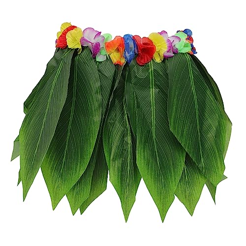 Yardenfun Grasrock für Hula-Tänzerin Bekleidung Blatt-Hula-Rock Hawaii-Grasrock Kostüm Hawaii-Blattrock Dekor hawaii outfit hawaii kleidung tutu rock hula milla blumenmuster Partyzubehör rot von Yardenfun