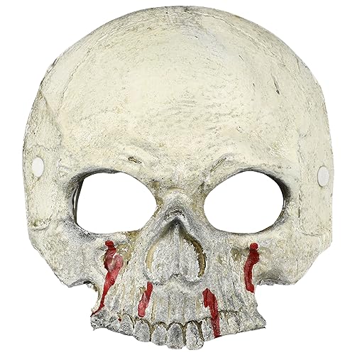 Yardenfun Halloween Blutmuster Halbes Gesicht Maske Totenkopfform Maskendekoration Für Karneval Und Halloween Ideale Verwendung Maskerademaske Für Erwachsene Und Kinder von Yardenfun