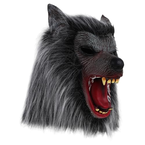 Yardenfun Halloween Gesichtsbedeckung Maskerade Halloween Gruseliges Cosplay Schreckliche Party Dekoration Gruseliger Gesichts Halloween Wolf Auffälliger Wolf Halloween Requisit von Yardenfun