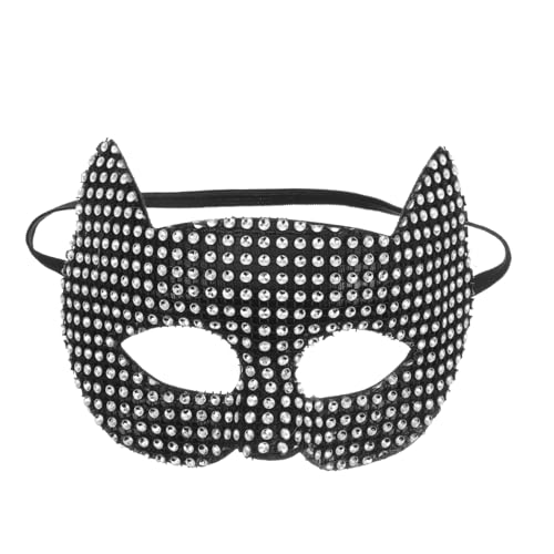 Yardenfun Karneval-maske Maskerade-cosplay Steampunk-katzenmaske Katzenfrauenmaske Cosplay-maske Für Frauen Tierische Halbgesichtsmaske Halloween-party-maske Maskenball Maske Black Nylon von Yardenfun