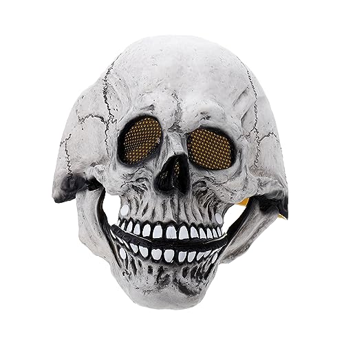 Yardenfun Leuchtende Abdeckung Cappuccino Schablonen Gruselige Skelett Kopfbedeckungen Leuchtende Masken Gruselige Halloween Masken Halloween Kleidung Gruselige von Yardenfun