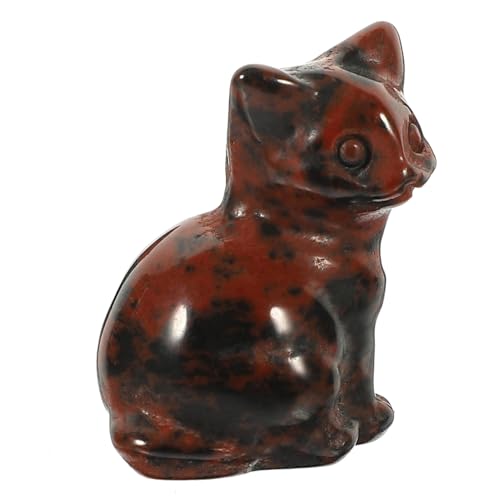 Yardenfun Miniatur-katzenfigur Mini-tierfiguren Minikatzen Katzenfigur - Pawzuph Falsche Katze Miniaturkatzen Heimkatzen-Statue-Ornament Lps-Katzen Getigerte Katze Spielzeug Rosy Kristall von Yardenfun