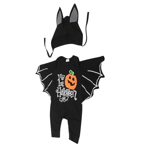 Yardenfun Mütze Babyoveralls Strampler mit Mütze Fledermauskleidung Fledermauskostüm für Neugeborene Kleinkindkleidung Babykleidung Strampler für Kleinkinder Baby Fledermaus Kostüm Halloween von Yardenfun