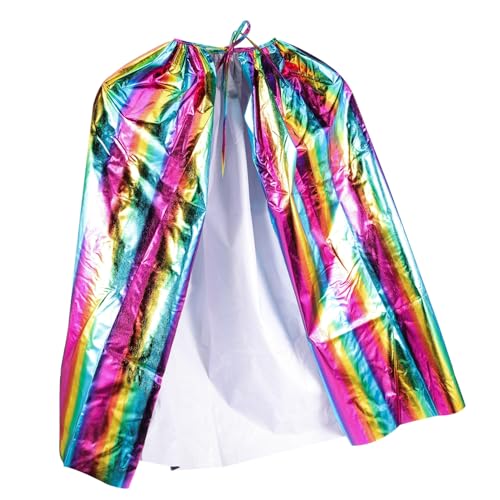 Yardenfun Paradenkostüm Cosplay Regenbogen Umhang für Kinder Party Regenbogenmantel Festival Sternkostüm Prinzessin Umhang Vogelflügel Regenbogenkostüm Maskerade Kostüm Krone Männer von Yardenfun