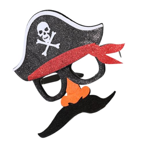 Yardenfun Piratenmaske Piratenkapitänshut Halloween-Piratendekorationen im Freien Piratenkopfschmuck Halloween-Dekor halloween masken halloweenmaske Maskenstütze Party-Rollenspiel-Maske Filz von Yardenfun