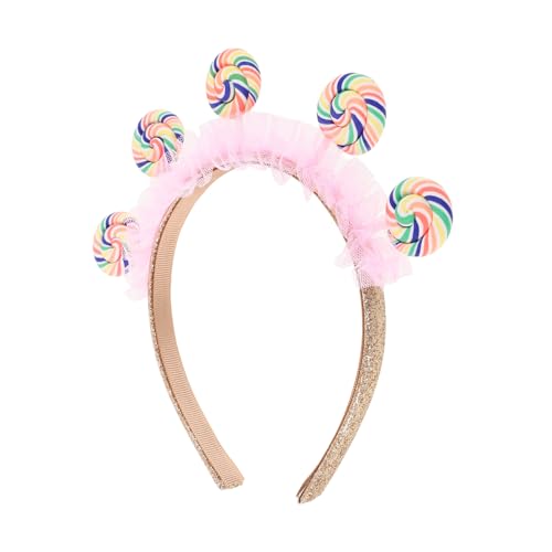 Yardenfun Rosa Lollipop Stirnband Süßes Mädchen Haar Accessoire Candy Kostüm Zubehör Mädchen Stirnband Mädchen Party Haar Hoops Headwears von Yardenfun