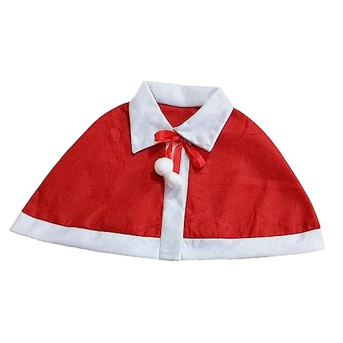 Yardenfun Schal Kleider Für Kinder -weihnachtsumhang Kinderkleid Umhang Für Die Weihnachtsfeier Halloween-kostüme Für Babys Ponchos Für Kinder Erwachsenes Babykostüm Rot Goldener Samt von Yardenfun