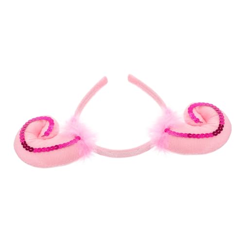 Yardenfun Tierisches Stirnband Niedlicher Haarreifen Stirnband-cosplay Halloween-kopfschmuck Mode-stirnband Halloween-schaf-cosplay-requisite Schaf Cosplay Kopfschmuck Haarband Rosy Plüsch von Yardenfun