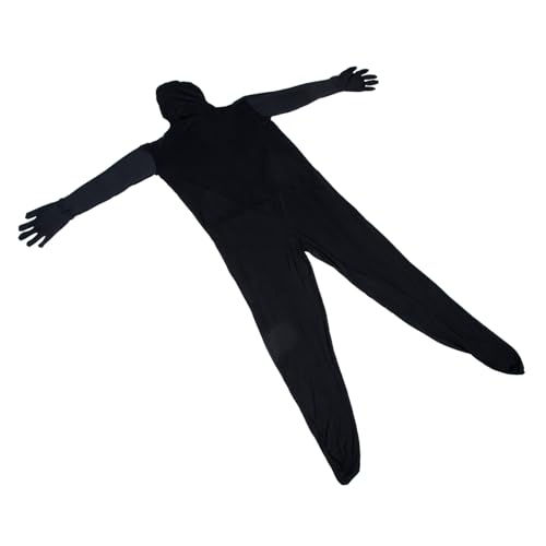 Yardenfun Unsichtbarer Mann Cos Dehnbare Overalls Für Frauen Halloweenkostüm Halloween-umhang-kostüm Puimey-bodysuit Partei Unsichtbarer Umhang Damen-body Hautkostüm Mantel Polyester Black von Yardenfun