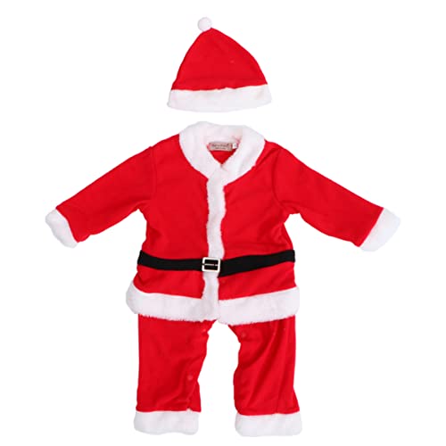 Yardenfun Weihnachtsmannanzug für Jungen Weihnachtsparty-Outfit 75 cm groß Kinder-Weihnachtsmannkostüme für Jungen Weihnachtsmannanzug Mütze und Kleidung von Yardenfun