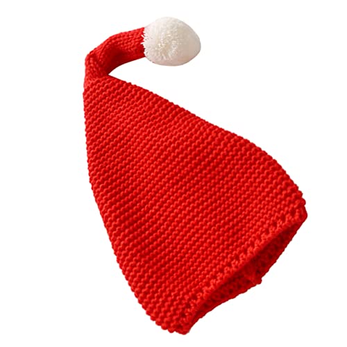 Yardenfun Weihnachtsstrickmütze Für Kinder Warme Rote Nikolausmütze Mit Flauschigem Bommel Lässige Wintermütze Für Festliche Anlässe Und Weihnachtsfeiern von Yardenfun