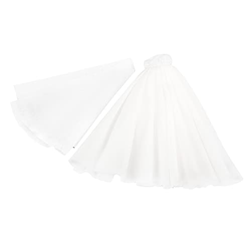 Puppenhochzeitskleid Braut Prinzessin Miniatur Outfit Weißes Kleid Puppenkleid Für Mädchen Kleines Puppenkleid Puppenkleid-Dekoration Dekoratives Kleines Kleid Stoff Yardwe von Yardwe