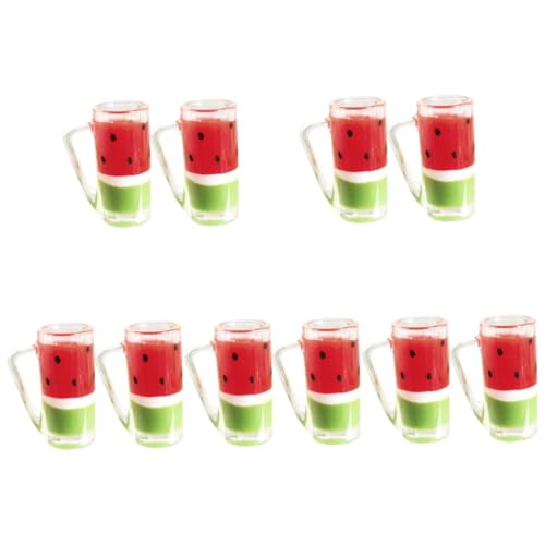 Yardwe 10 Stk Mini-Wassermelonenbecher DIY house Miniature buchregal Dekoration miniaturfiguren Essbares baustützen Mini-Hauszubehör Mini-Hausgetränkemodell Harz Wiederverwendbar von Yardwe