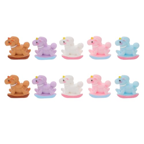 Yardwe 10 Stück Mini-Schaukelpferd für Puppenhaus – Macaron-Farbe, Harz, Einhorn-Pferdefigur – Party-Tischdekoration, Backshop, Cupcake-Topper, Weihnachtsdekoration Yardwe 10 Stück Mini-Schaukelpferd für Puppenhaus – Macaron-Farbe, Harz, Einhorn-Pferdefigur – Party-Tischdekoration, Backshop, Cupcake-Topper, Weihnachtsdekoration von Yardwe