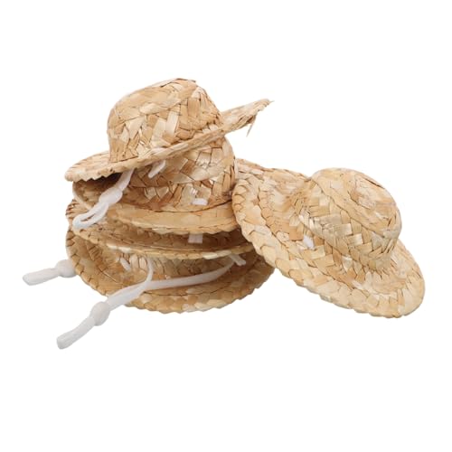 Yardwe 10 Stück Mini Strohhüte Handgewebte Kleine Sombreros für Puppen Hausdekoration DIY Bastelbedarf Puppenzubehör Langlebig Vielseitig Passend Yardwe 10 Stück Mini Strohhüte Handgewebte Kleine Sombreros für Puppen Hausdekoration DIY Bastelbedarf Puppenzubehör Langlebig Vielseitig Passend von Yardwe