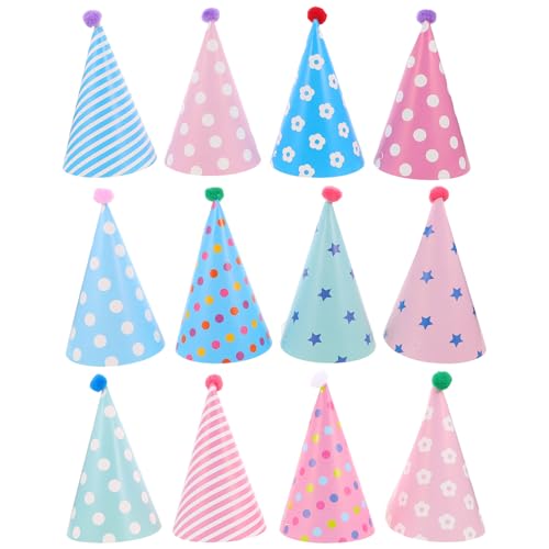 Yardwe 12 Stück kegelförmige Geburtstagshüte für Kinder – Papierhut „Happy Birthday“ mit Gummiband – Party-Kopfbedeckung, Kinderkappen, Fotoautomat, Klassenzimmer, Party, Feiertagsdekoration Yardwe 12 Stück kegelförmige Geburtstagshüte für Kinder – Papierhut „Happy Birthday“ mit Gummiband – Party-Kopfbedeckung, Kinderkappen, Fotoautomat, Klassenzimmer, Party, Feiertagsdekoration von Yardwe