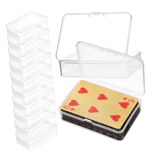 Yardwe 12er Boxen Hochtransparente Kunststoffbox Kartenspeicher-Organizer Spielkartenhalter Kartenhülle Spielkartenetui Tarotkartenetui Aufbewahrungshüllen Für Sammelkarten Plastik von Yardwe