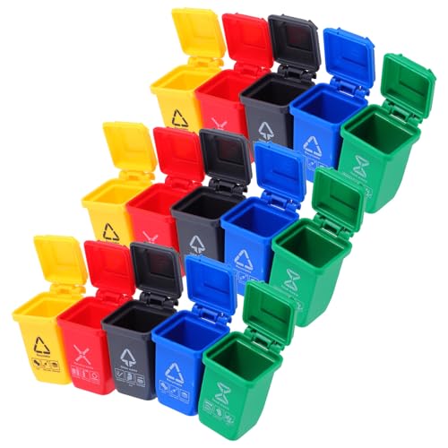 Yardwe 15-teiliger Papierkorb für Puppenhäuser: Miniatur-Mülleimer mit zu öffnendem Deckel – Spielzeug-Müllbehälter – Mülleimer-Modell aus Kunststoff – für den Schreibtisch von Kleinkindern Yardwe 15-teiliger Papierkorb für Puppenhäuser: Miniatur-Mülleimer mit zu öffnendem Deckel – Spielzeug-Müllbehälter – Mülleimer-Modell aus Kunststoff – für den Schreibtisch von Kleinkindern von Yardwe